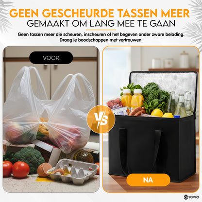 Koeltassen met Rits Incl. Organizer Tasjes - Set van 2 - Zwart