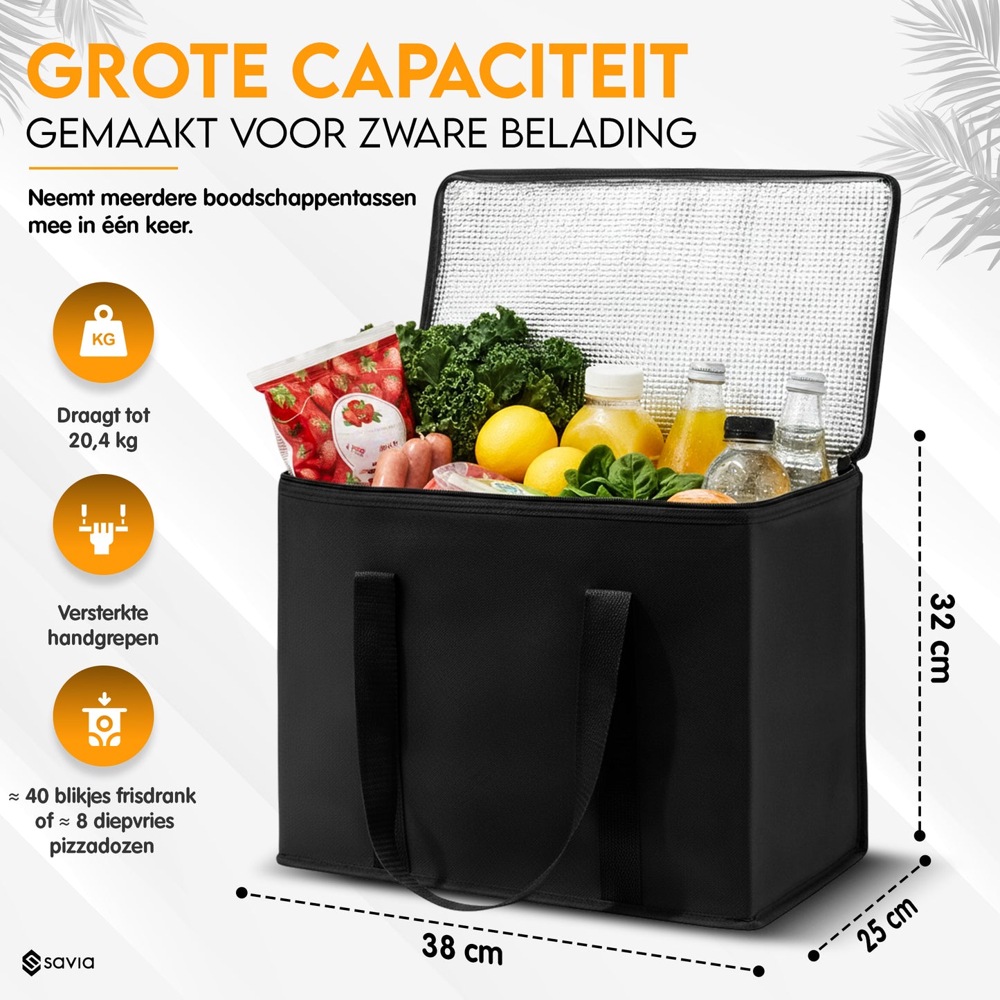 Koeltassen met Rits Incl. Organizer Tasjes - Set van 2 - Zwart